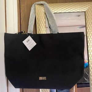 Jimmy Choo Perfums Glitter Sparkly Black Canvas Tote Bag